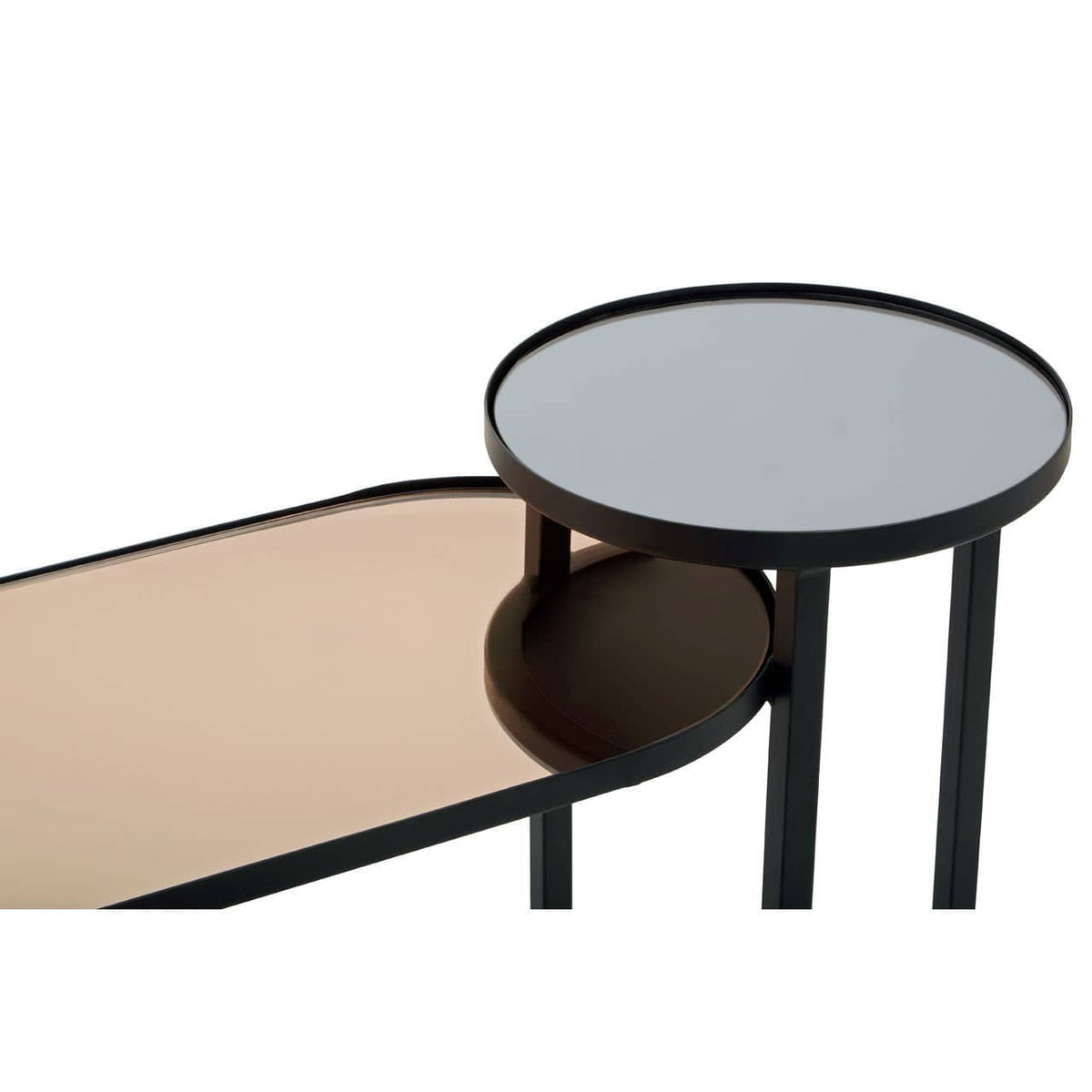 Noosa & Co. Living Cercle Smoked Mirror 2 Tier Console Table House of Isabella UK