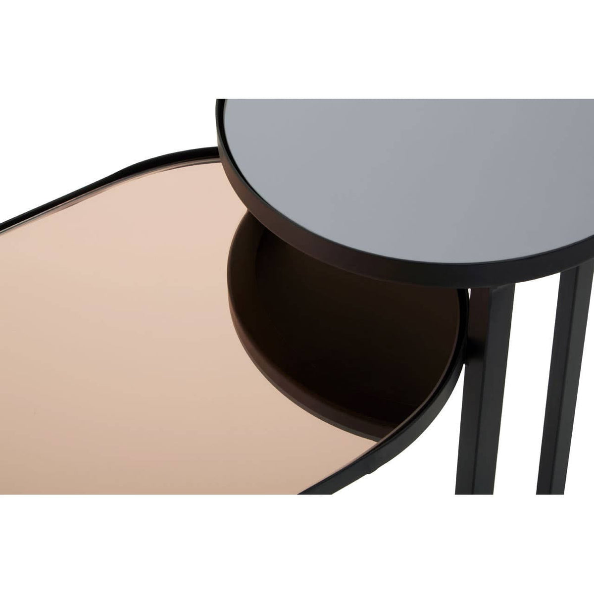 Noosa & Co. Living Cercle Smoked Mirror 2 Tier Console Table House of Isabella UK