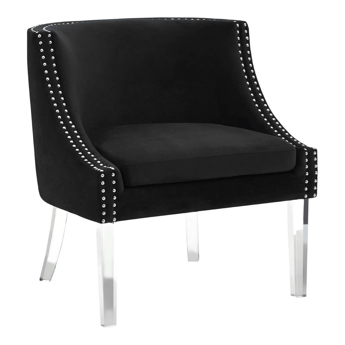 Clarence Black Curved Chair.