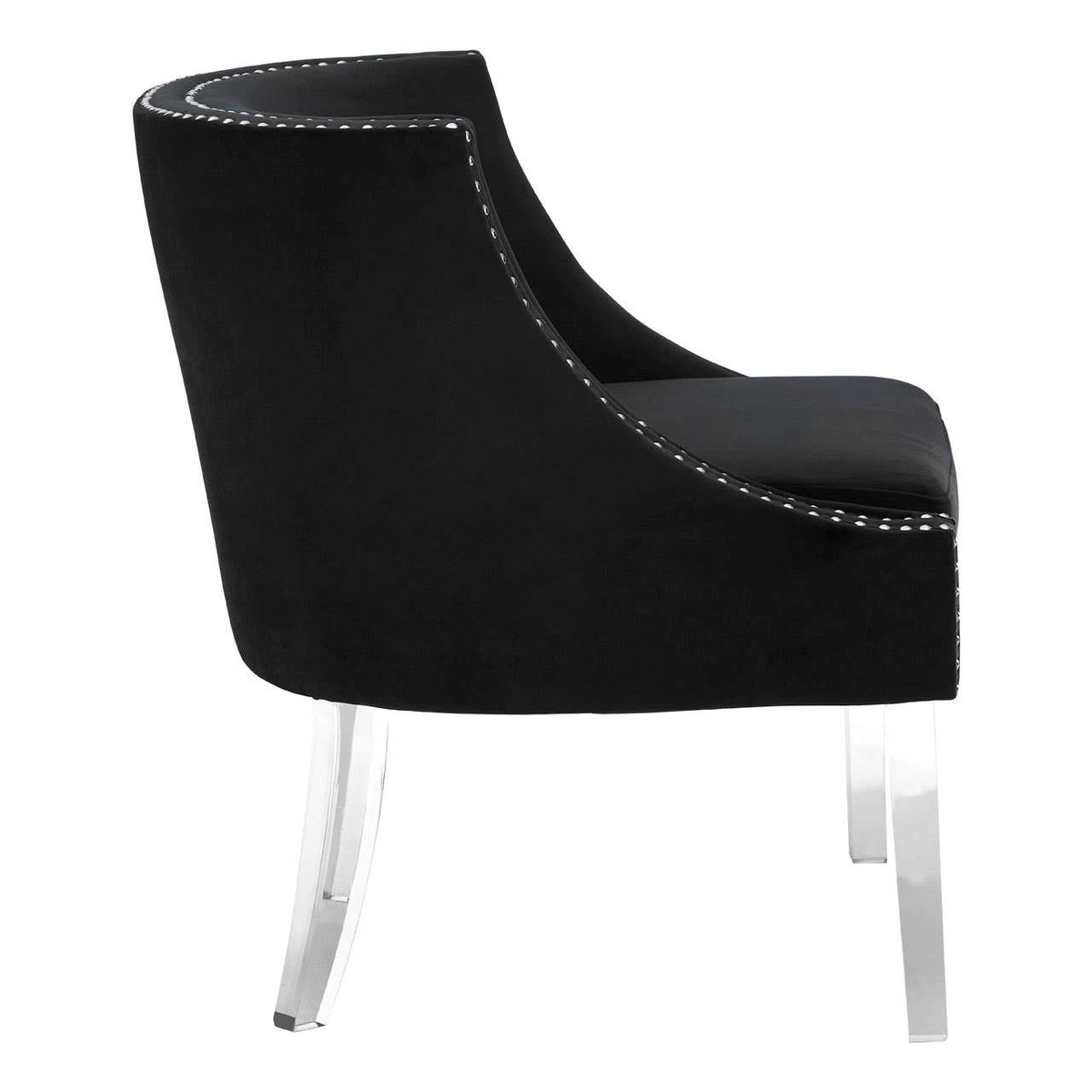 Clarence Black Curved Chair.