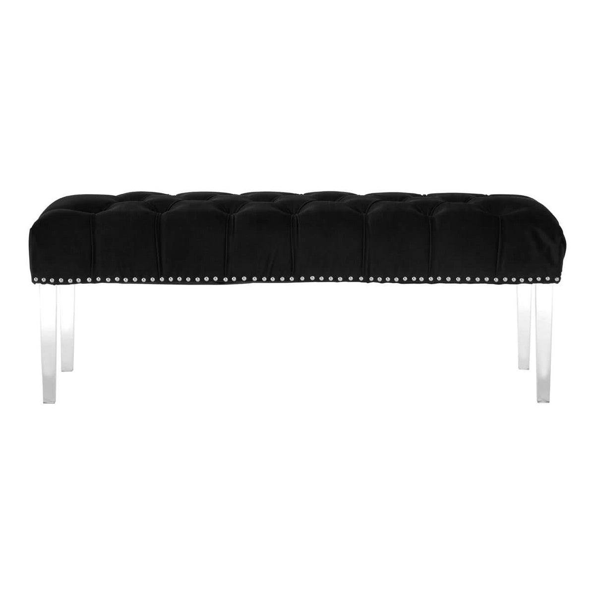 Clarence Black Velvet Bench.