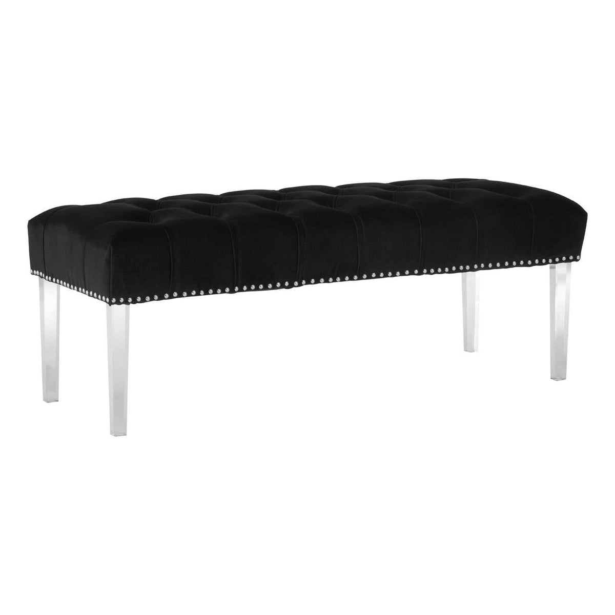 Clarence Black Velvet Bench.