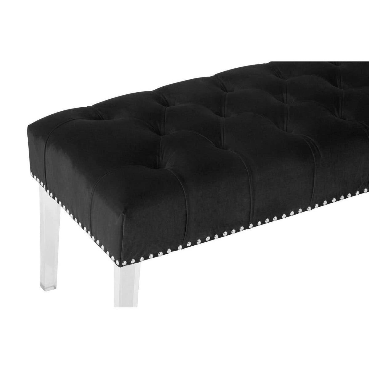 Clarence Black Velvet Bench.