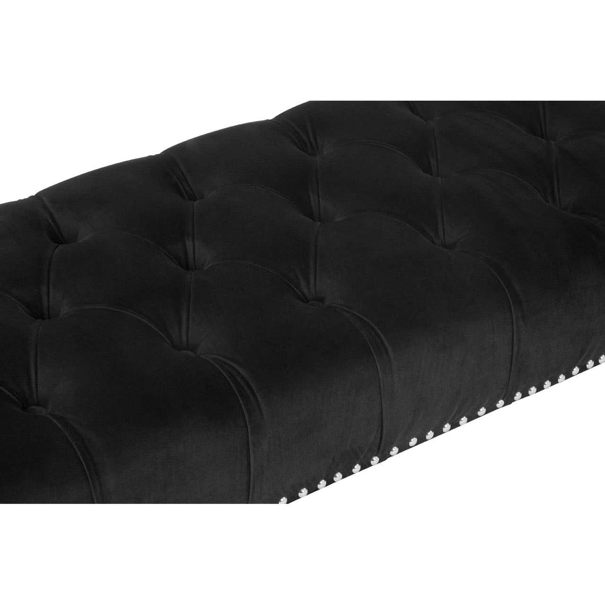 Clarence Black Velvet Bench.