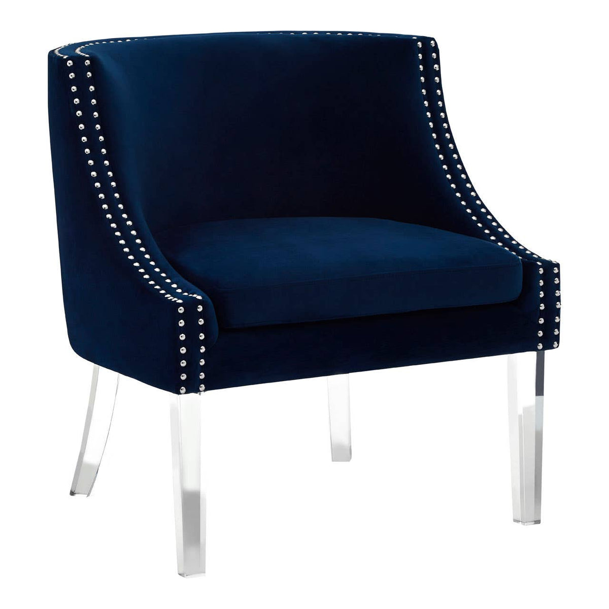 Clarence Blue Curved Chair.