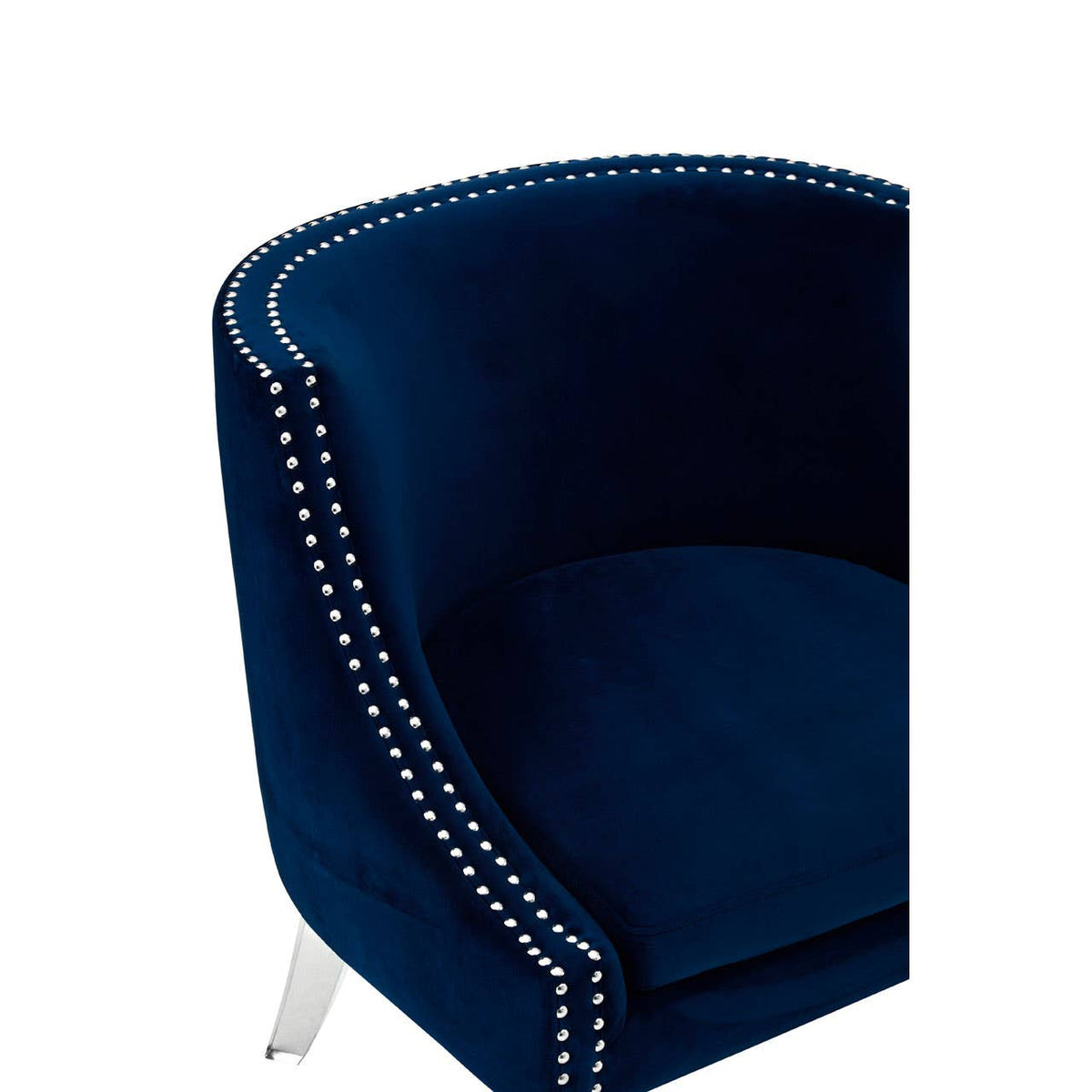 Clarence Blue Curved Chair.