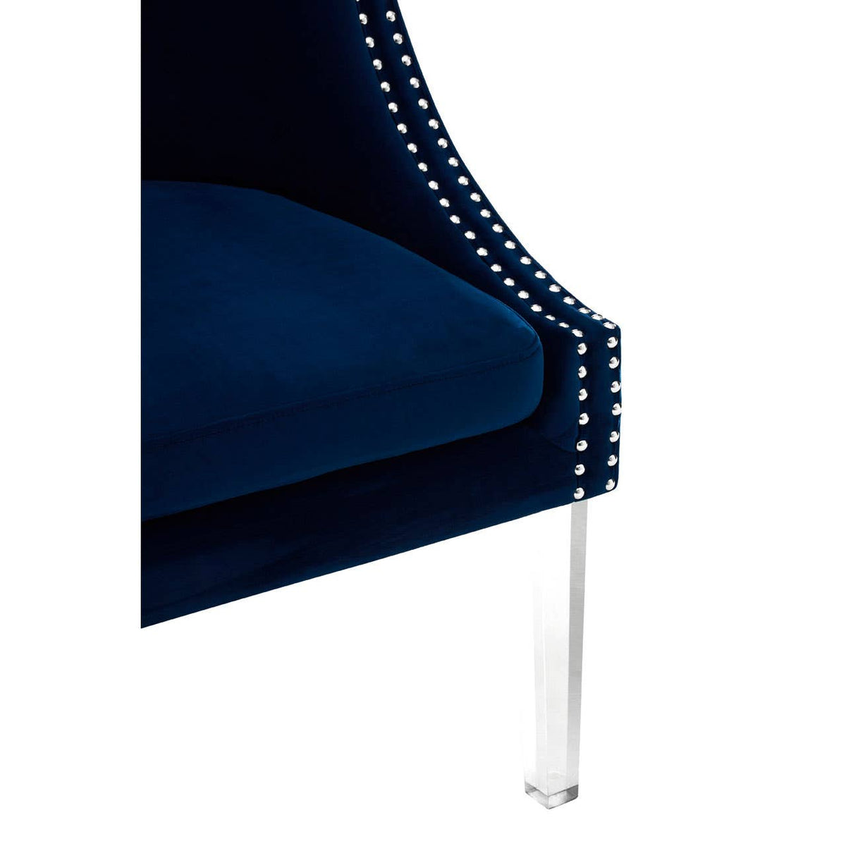 Clarence Blue Curved Chair.