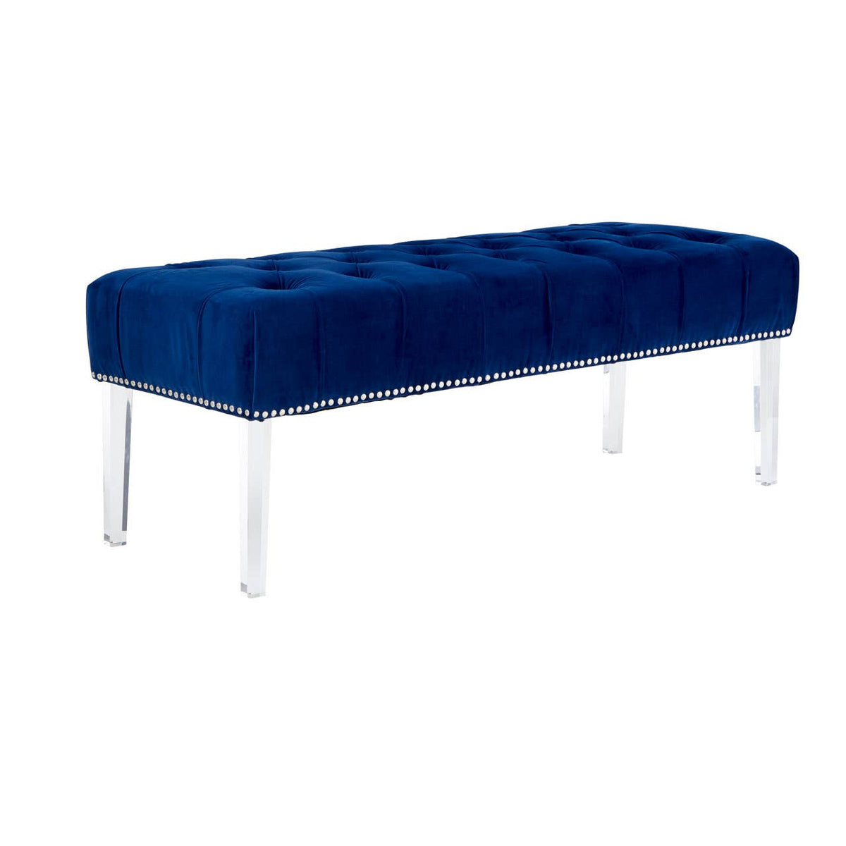 Clarence Blue Velvet Bench.