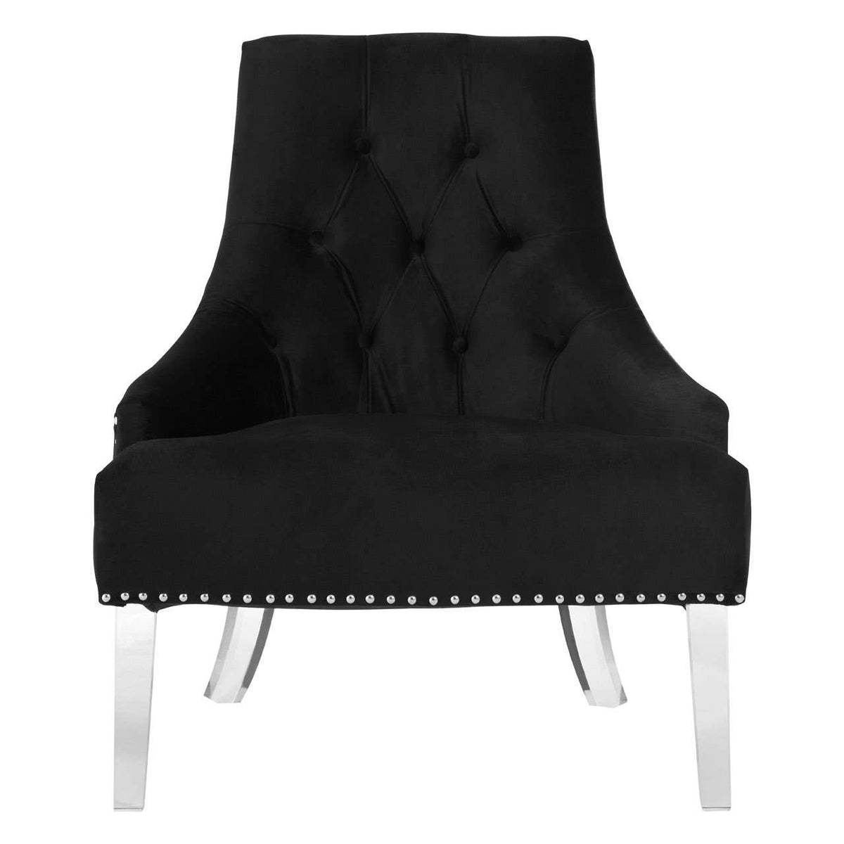 Clarence Button Tufted Black Chair.