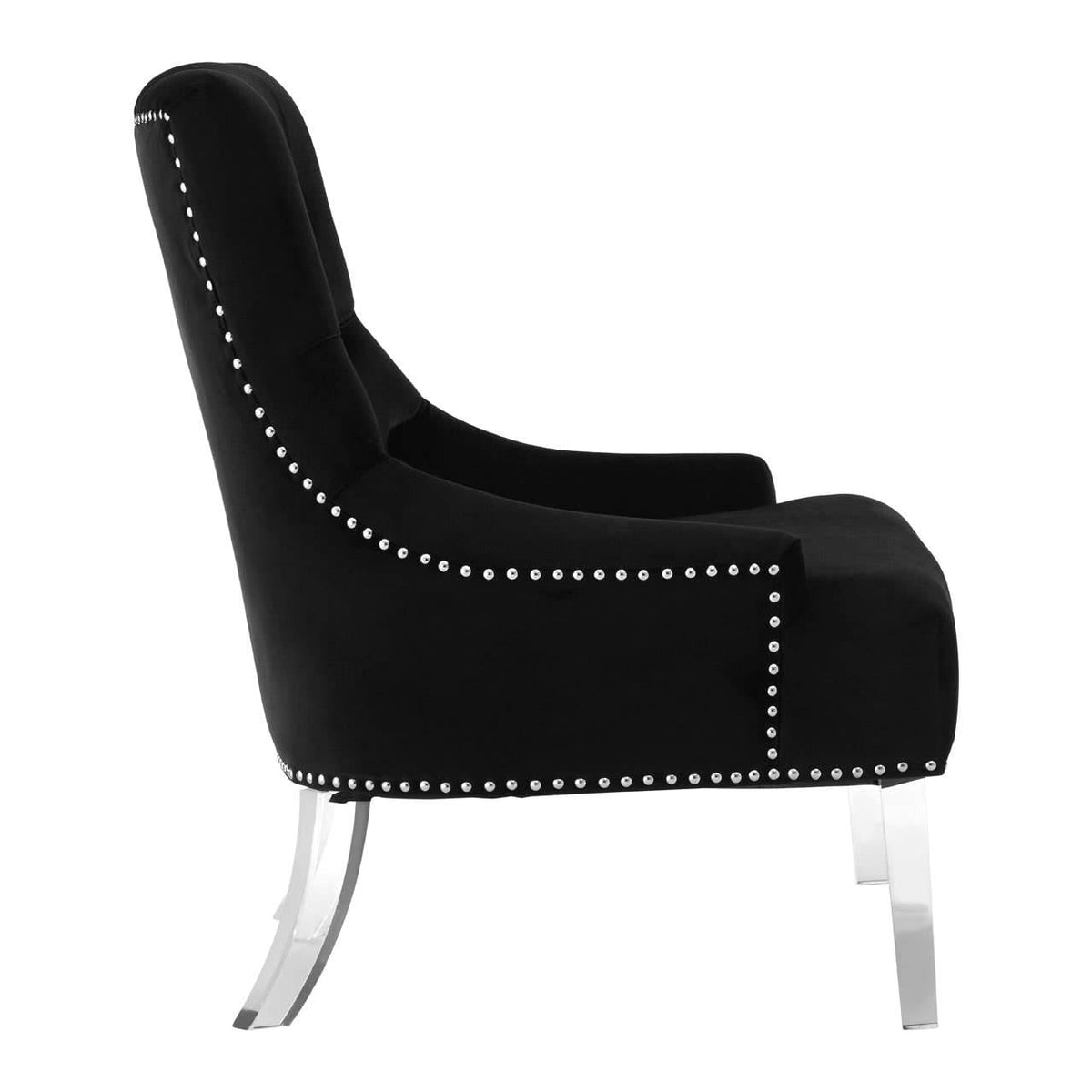Clarence Button Tufted Black Chair.