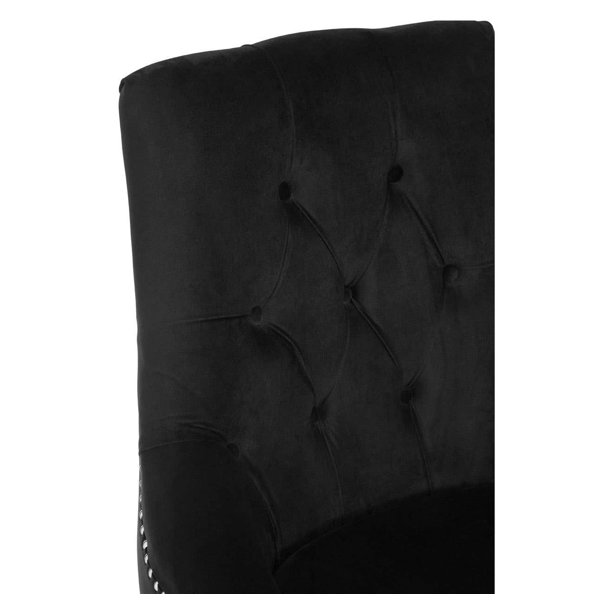 Clarence Button Tufted Black Chair.