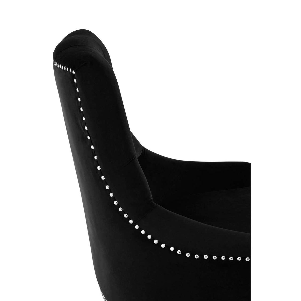 Clarence Button Tufted Black Chair.