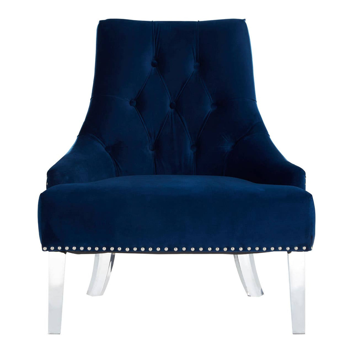 Clarence Button Tufted Blue Chair.