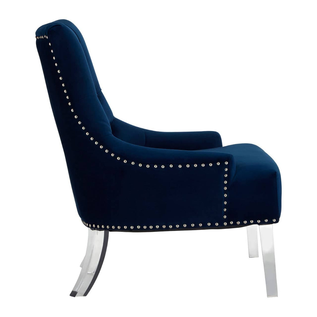 Clarence Button Tufted Blue Chair.