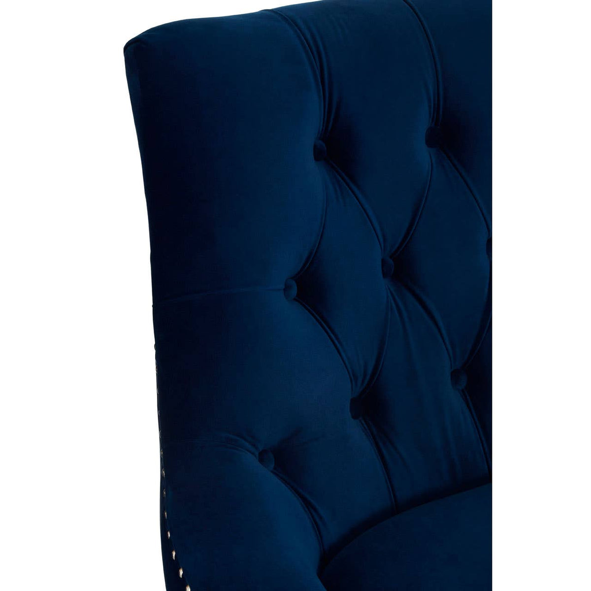 Clarence Button Tufted Blue Chair.