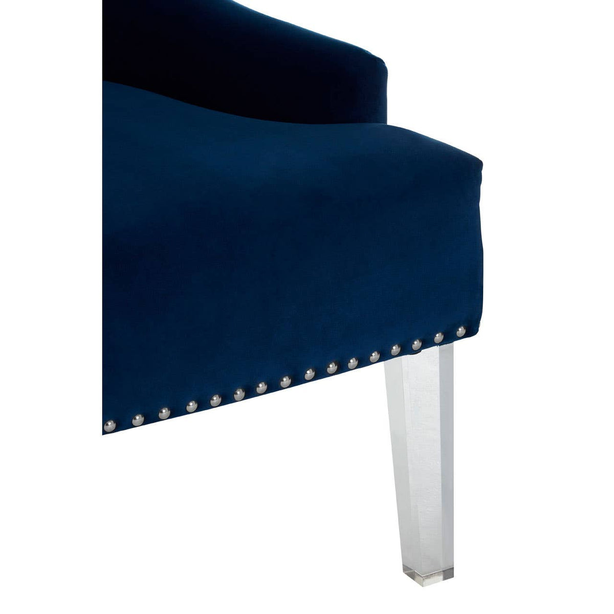 Clarence Button Tufted Blue Chair.