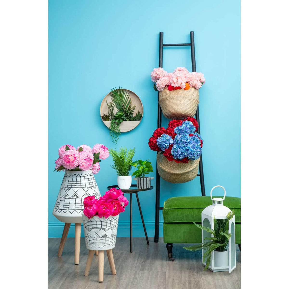 Corra Black Iron Finish Side Table.