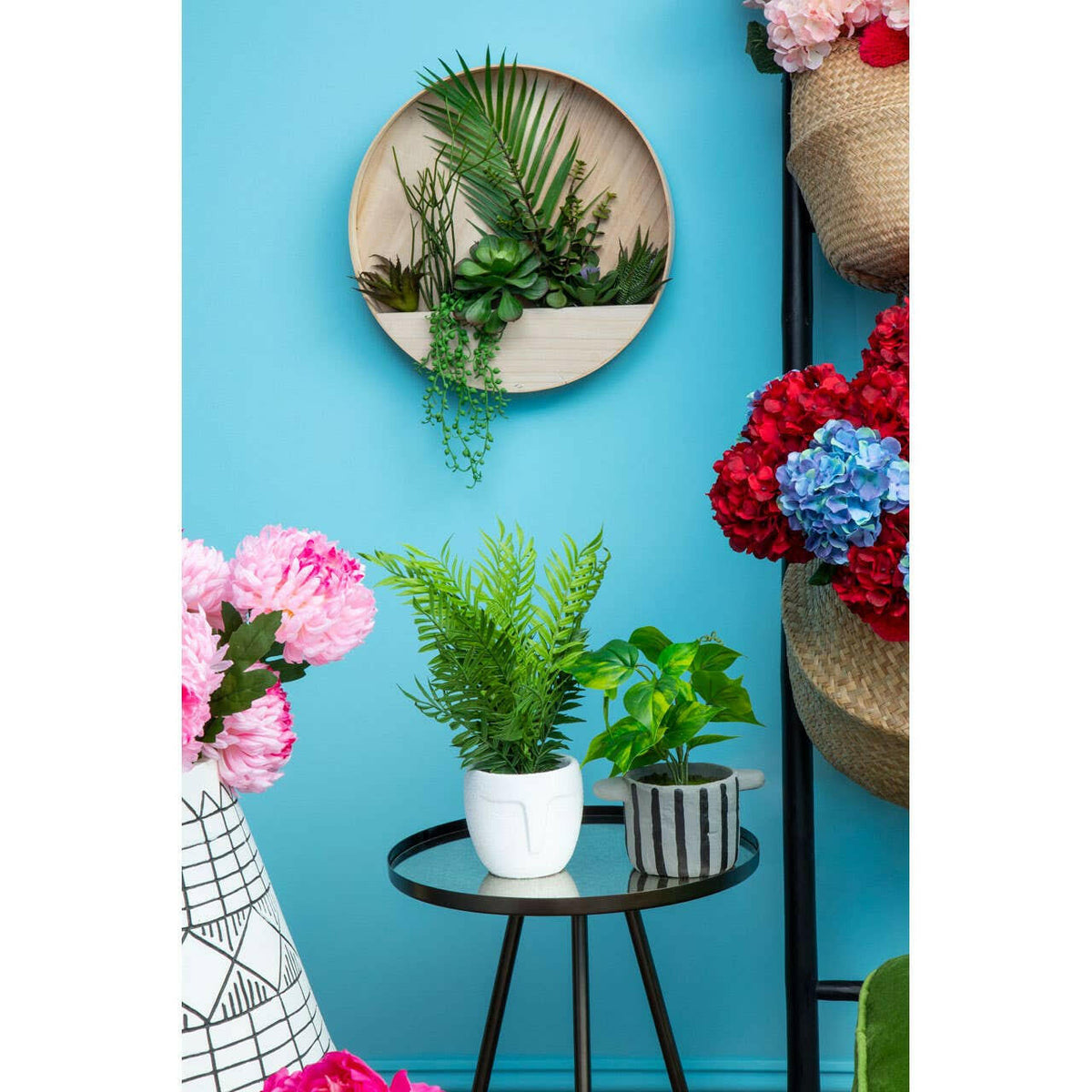 Corra Black Iron Finish Side Table.