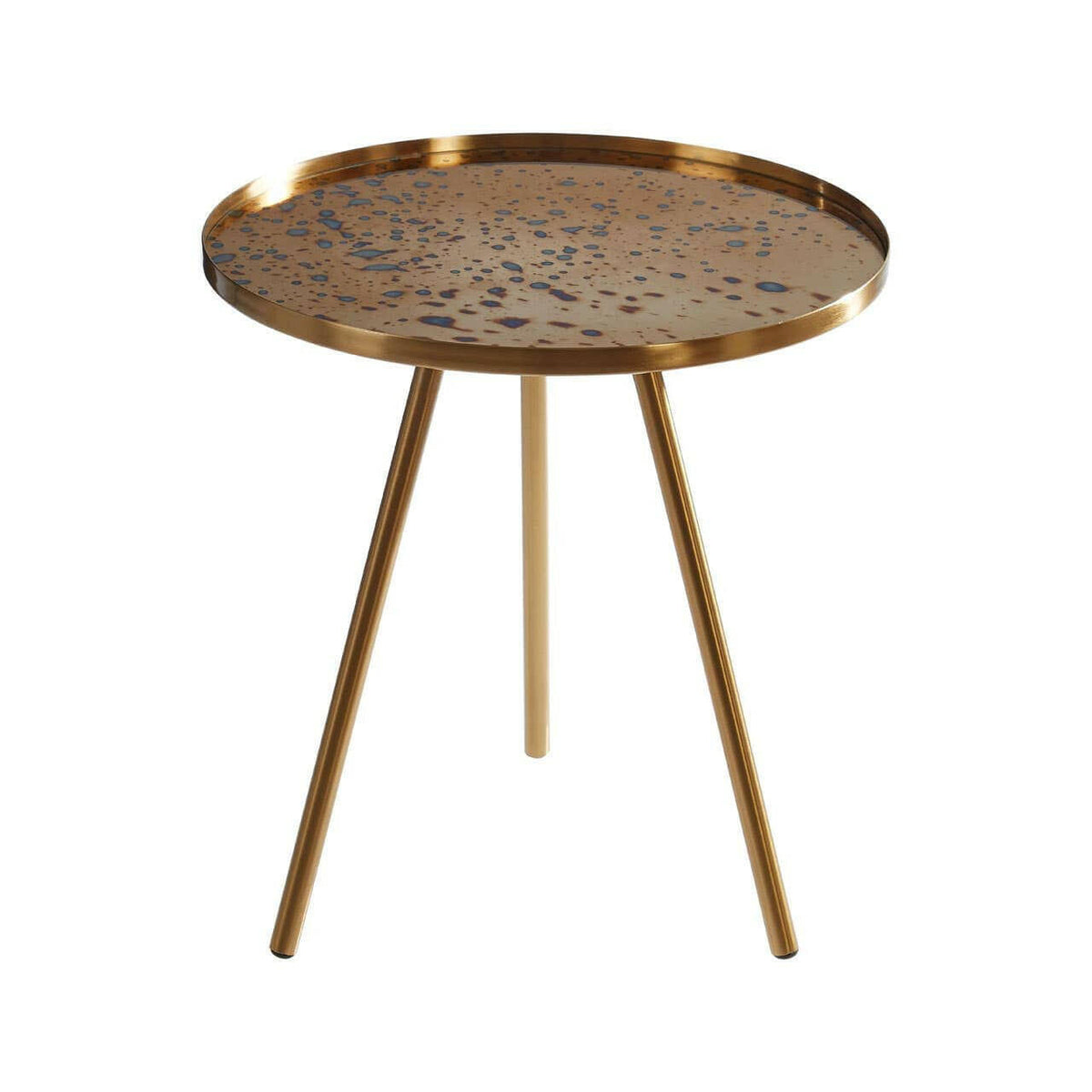 Corra Gold Finish Side Table.