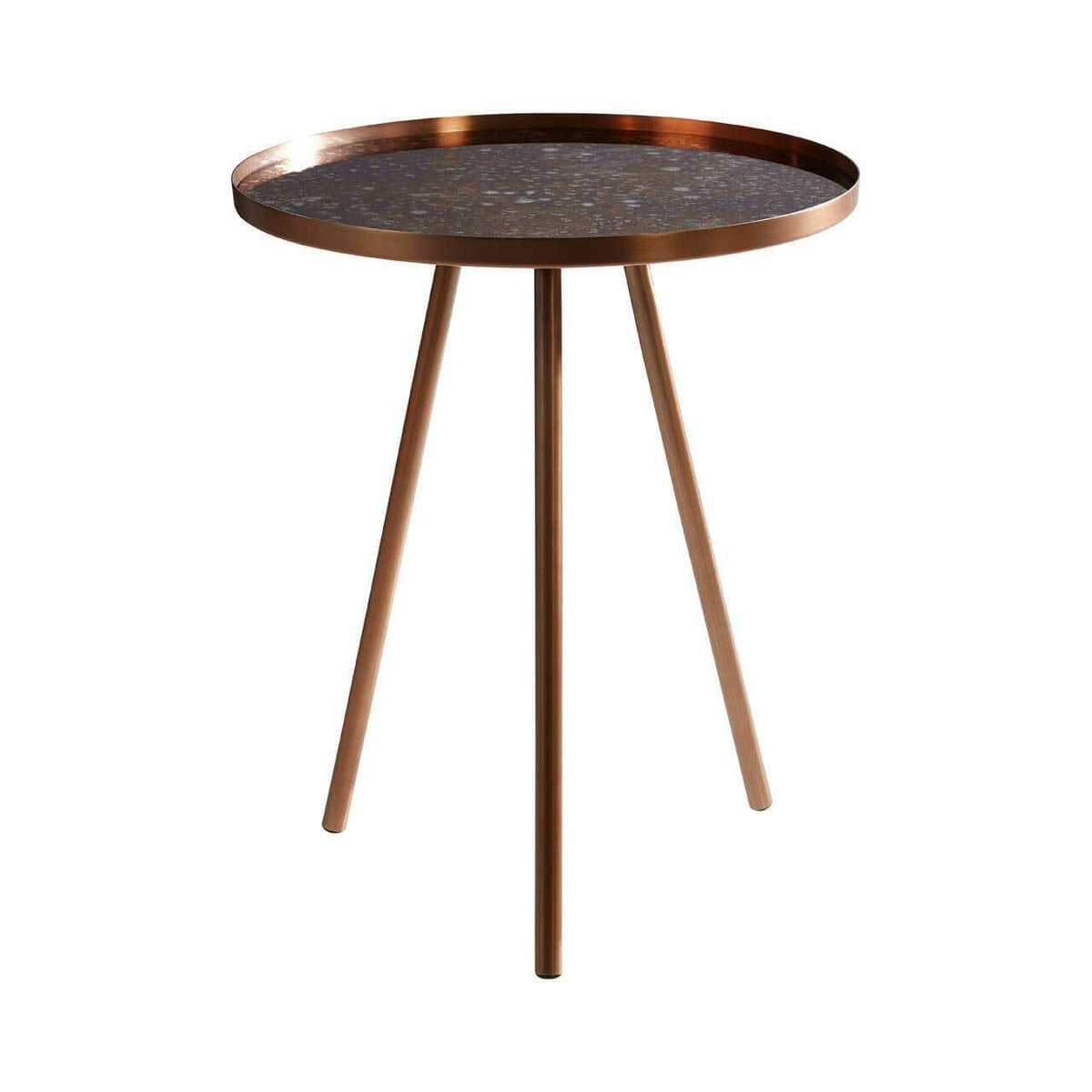 Corra Matte Copper Finish Side Table.