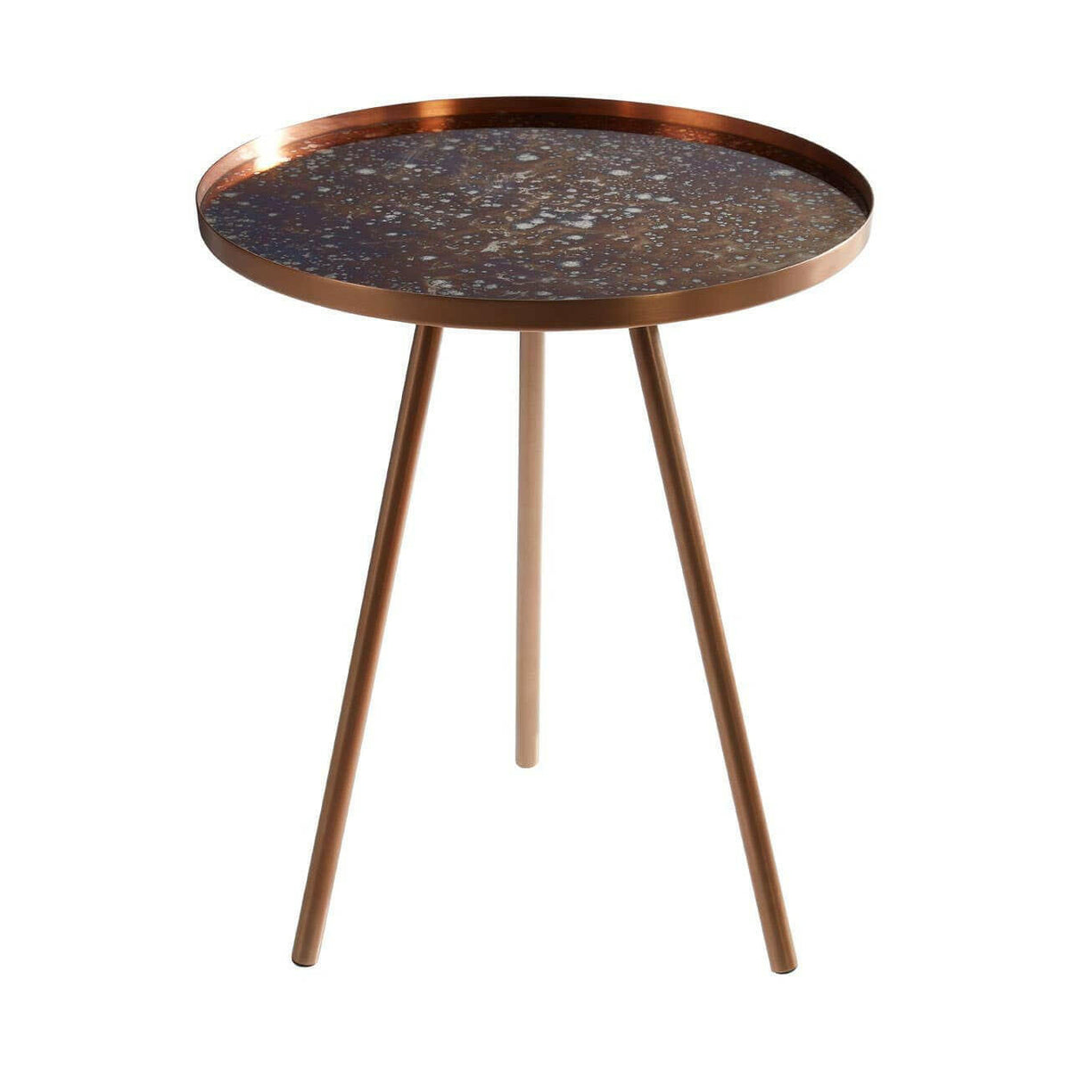 Corra Matte Copper Finish Side Table.