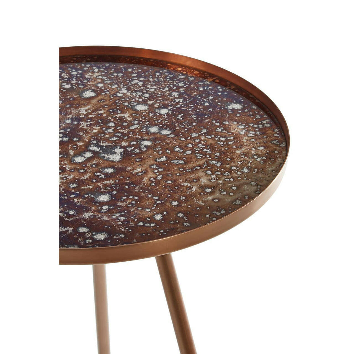 Corra Matte Copper Finish Side Table.