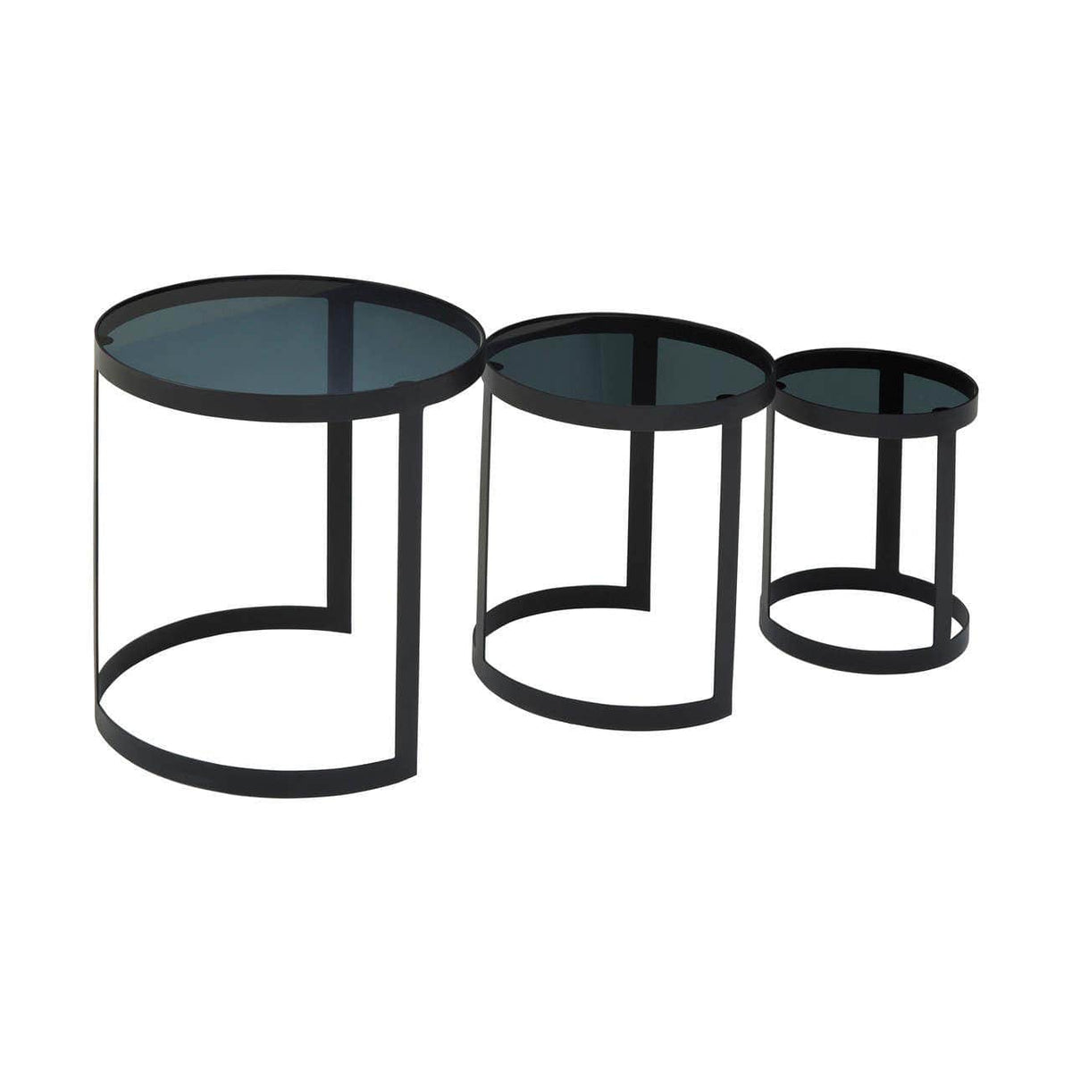 Noosa & Co. Living Corra Set Of Three Black Nesting Tables House of Isabella UK