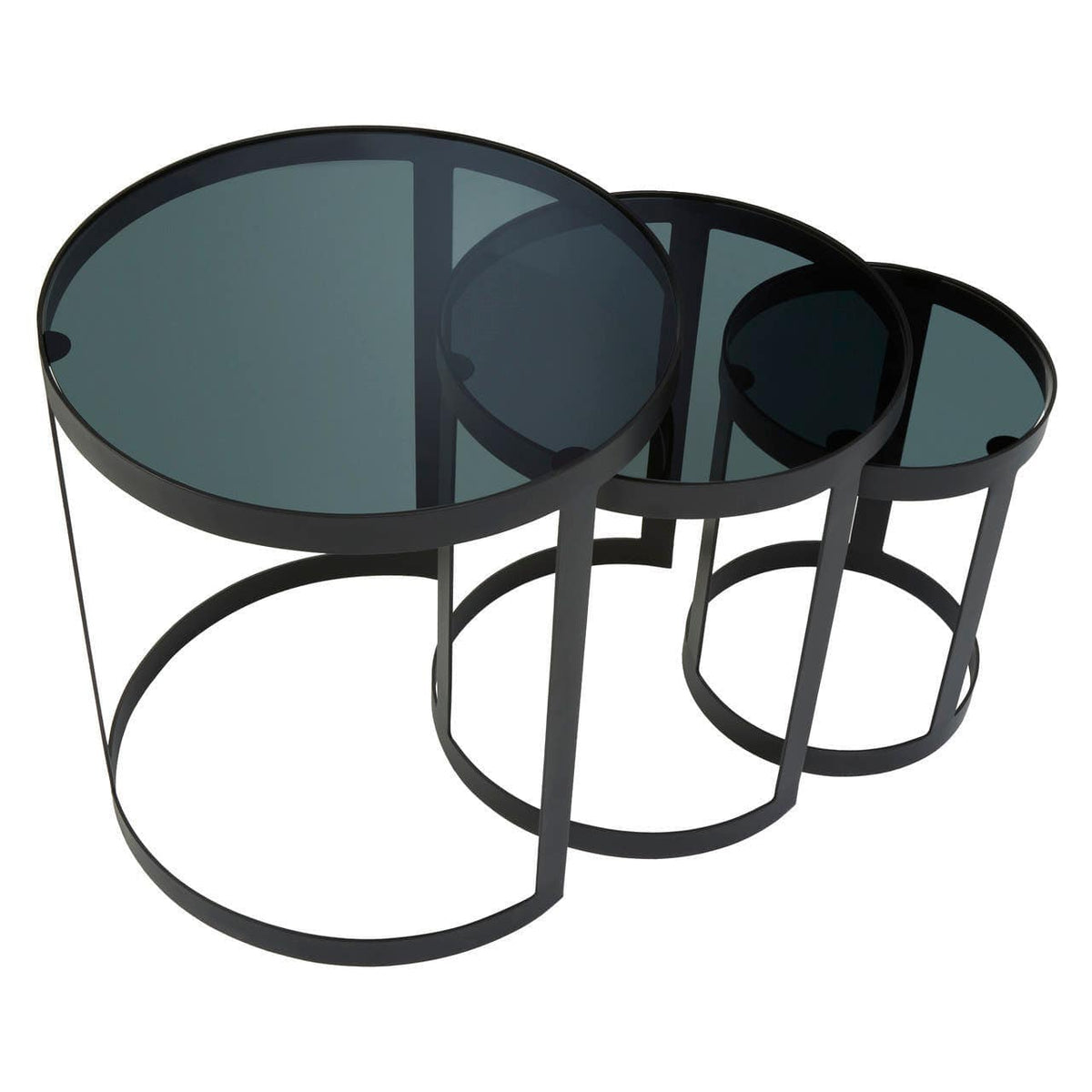 Noosa & Co. Living Corra Set Of Three Black Nesting Tables House of Isabella UK