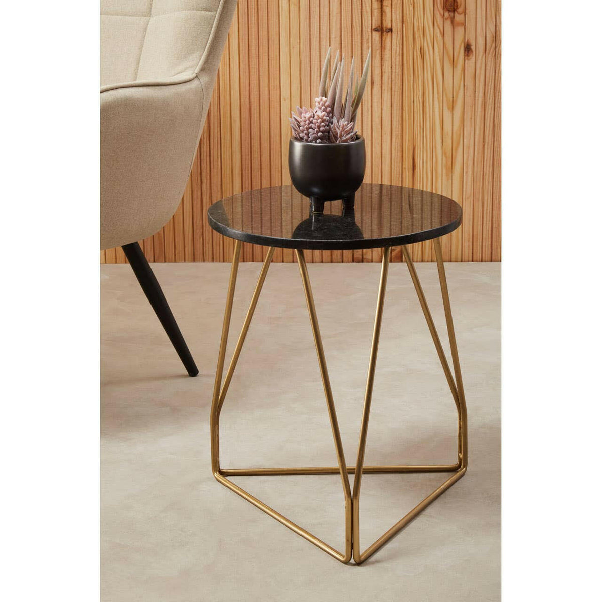 Corra Side Table With Sledge Base.
