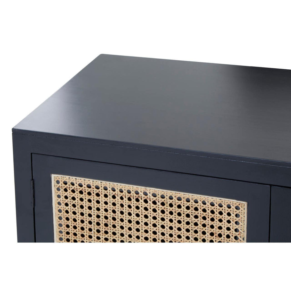 Noosa & Co. Living Corso Black Sideboard with 3 Rattan Doors House of Isabella UK