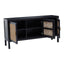 Noosa & Co. Living Corso Black Sideboard with 3 Rattan Doors House of Isabella UK