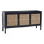 Noosa & Co. Living Corso Black Sideboard with 3 Rattan Doors House of Isabella UK