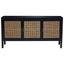 Noosa & Co. Living Corso Black Sideboard with 3 Rattan Doors House of Isabella UK