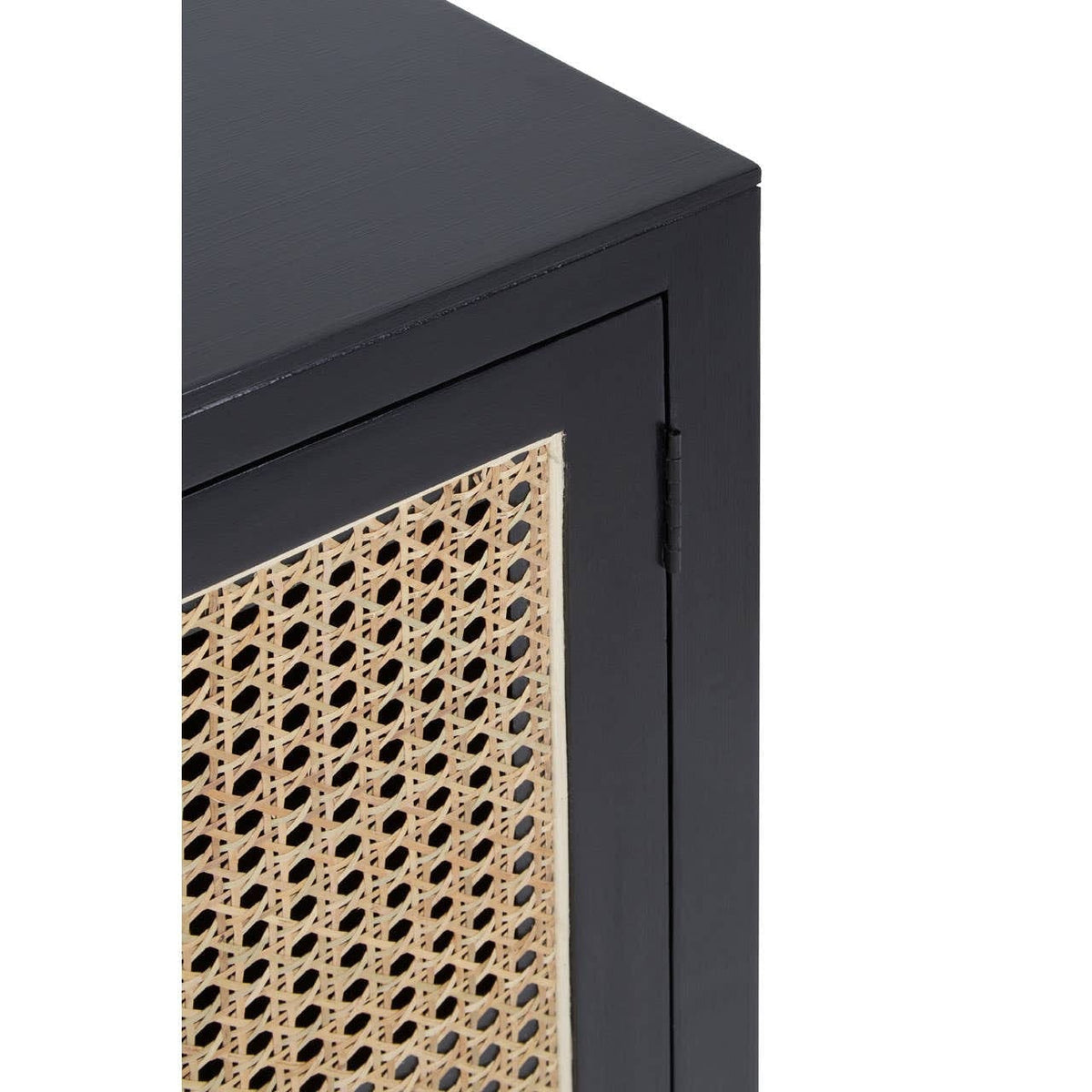 Noosa & Co. Living Corso Black Sideboard with Two Rattan Doors House of Isabella UK