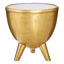 Crest Brass Finish White Marble Top Table.
