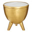 Crest Brass Finish White Marble Top Table.