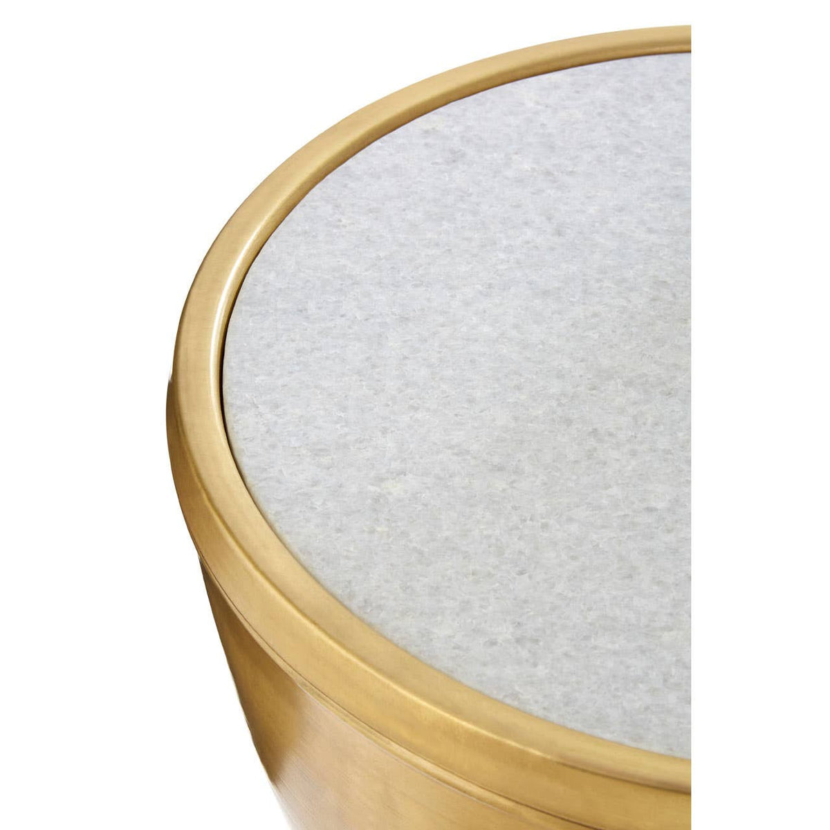 Crest Brass Finish White Marble Top Table.