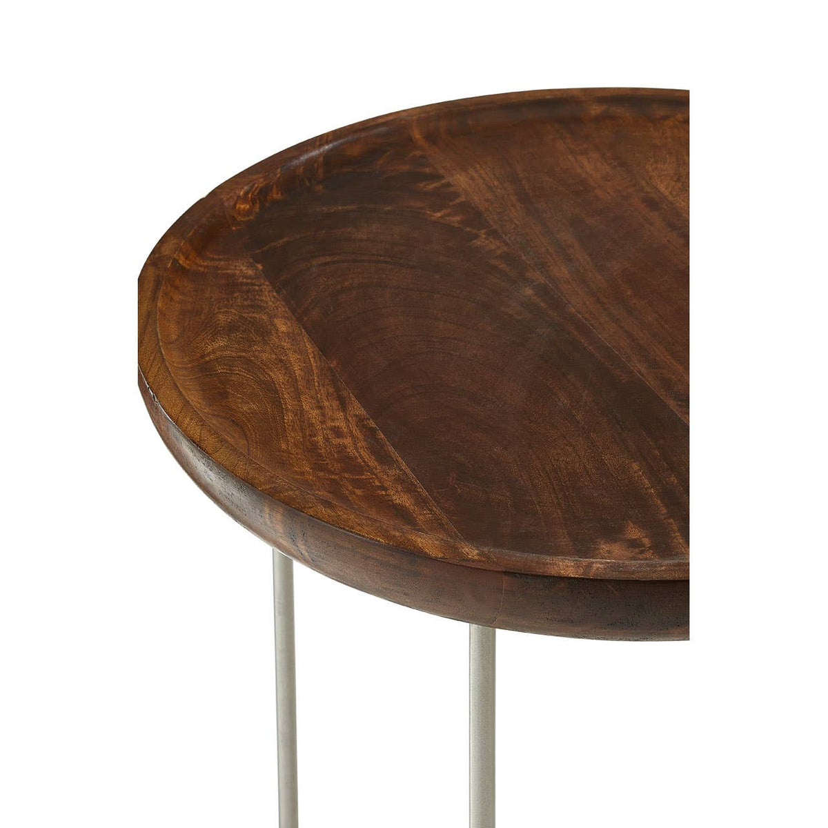 Crest Silver Iron / Wood Tops Side Tables.