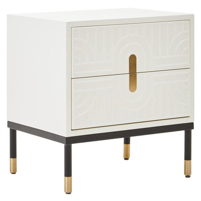 Noosa & Co. Living Danta 2 Drawer Side Table in Off White House of Isabella UK