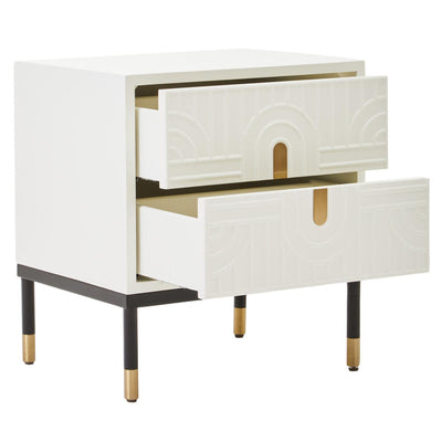 Noosa & Co. Living Danta 2 Drawer Side Table in Off White House of Isabella UK