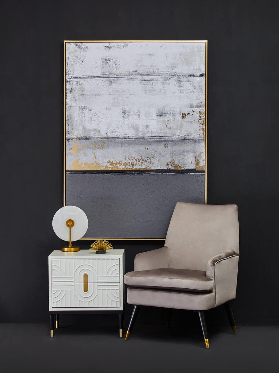 Danta 2 Drawer Side Table in Off White.