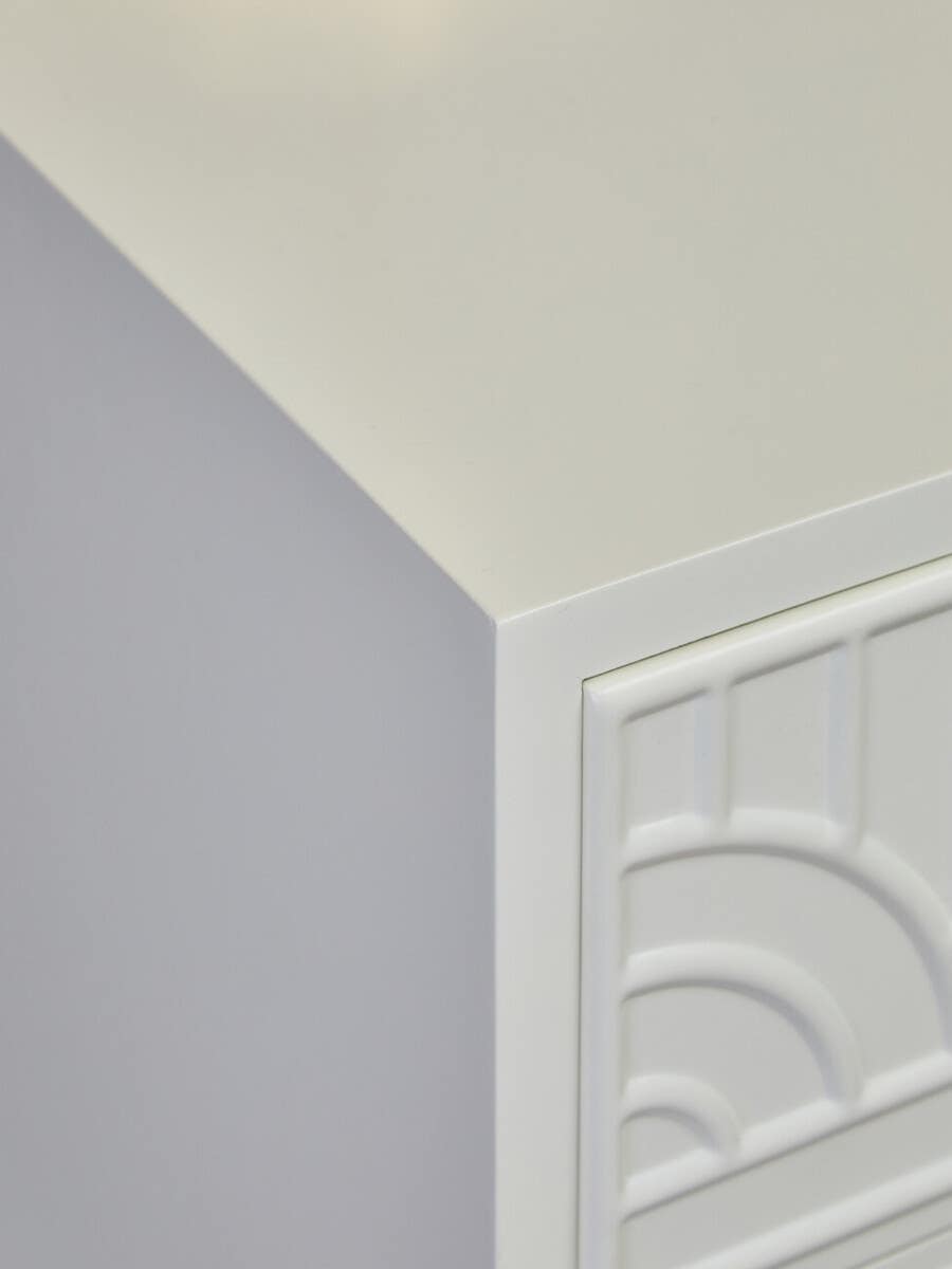Danta 2 Drawer Side Table in Off White.