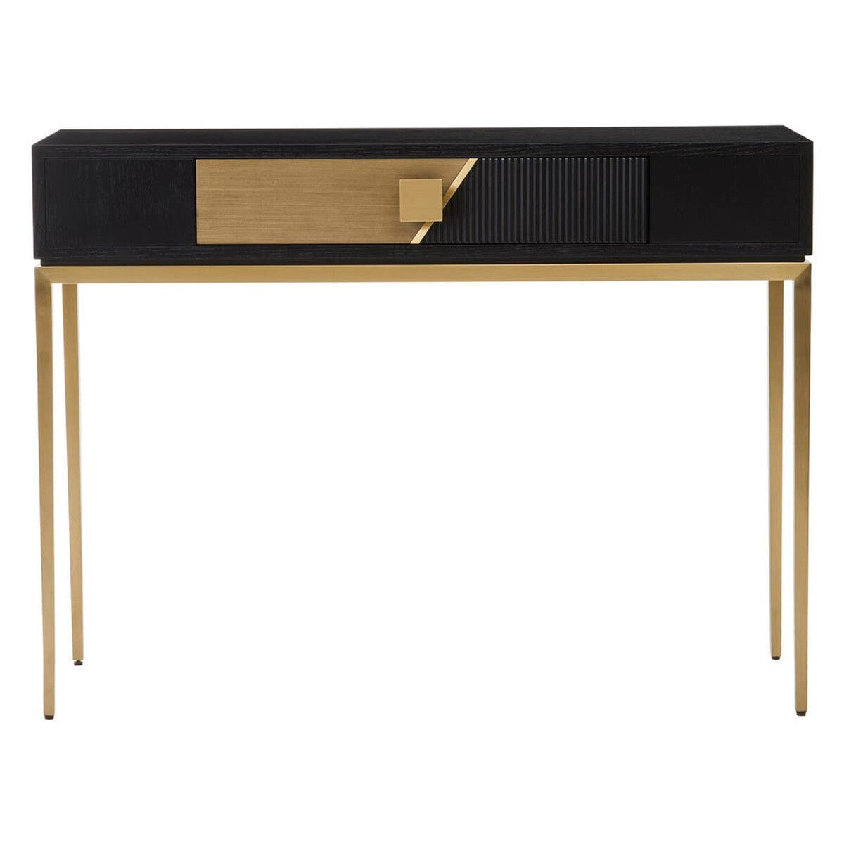 Noosa & Co. Living Davoli Black and Gold Console Table with 1 Drawer House of Isabella UK