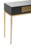 Noosa & Co. Living Davoli Black and Gold Console Table with 1 Drawer House of Isabella UK
