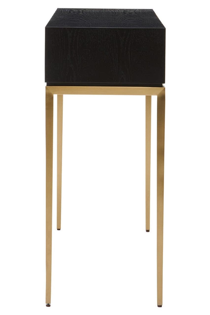 Noosa & Co. Living Davoli Black and Gold Console Table with 1 Drawer House of Isabella UK