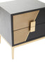 Noosa & Co. Living Davoli Black and Gold Two Drawer Side Table House of Isabella UK