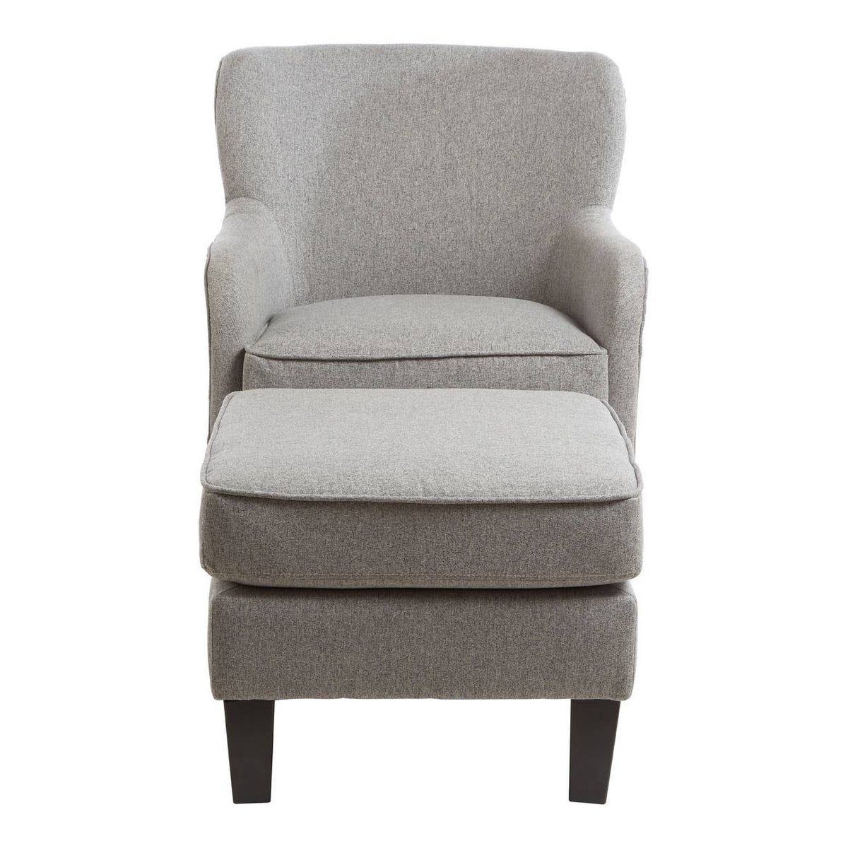 Decadence Grey Fabric Chair & Footstool.
