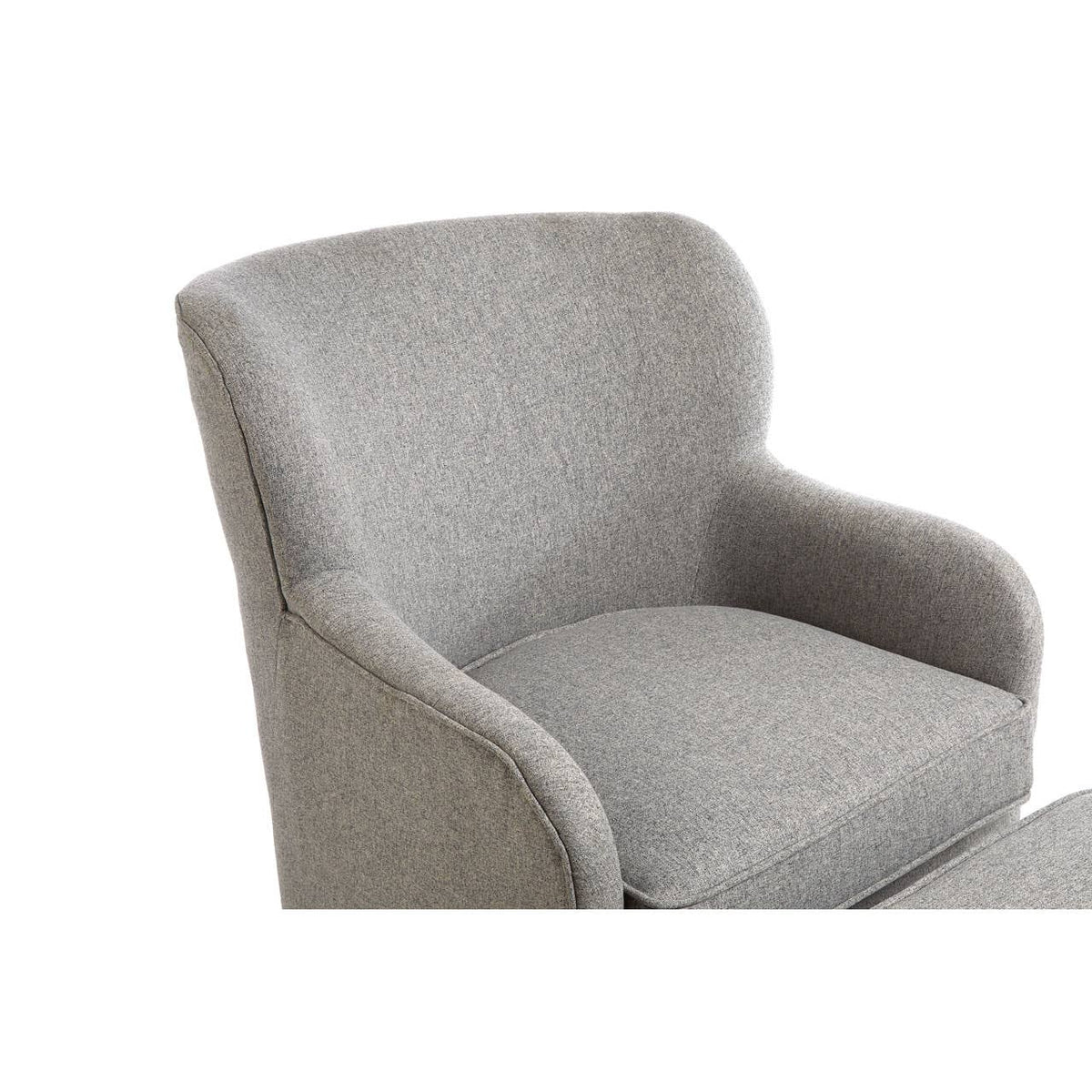 Decadence Grey Fabric Chair & Footstool.