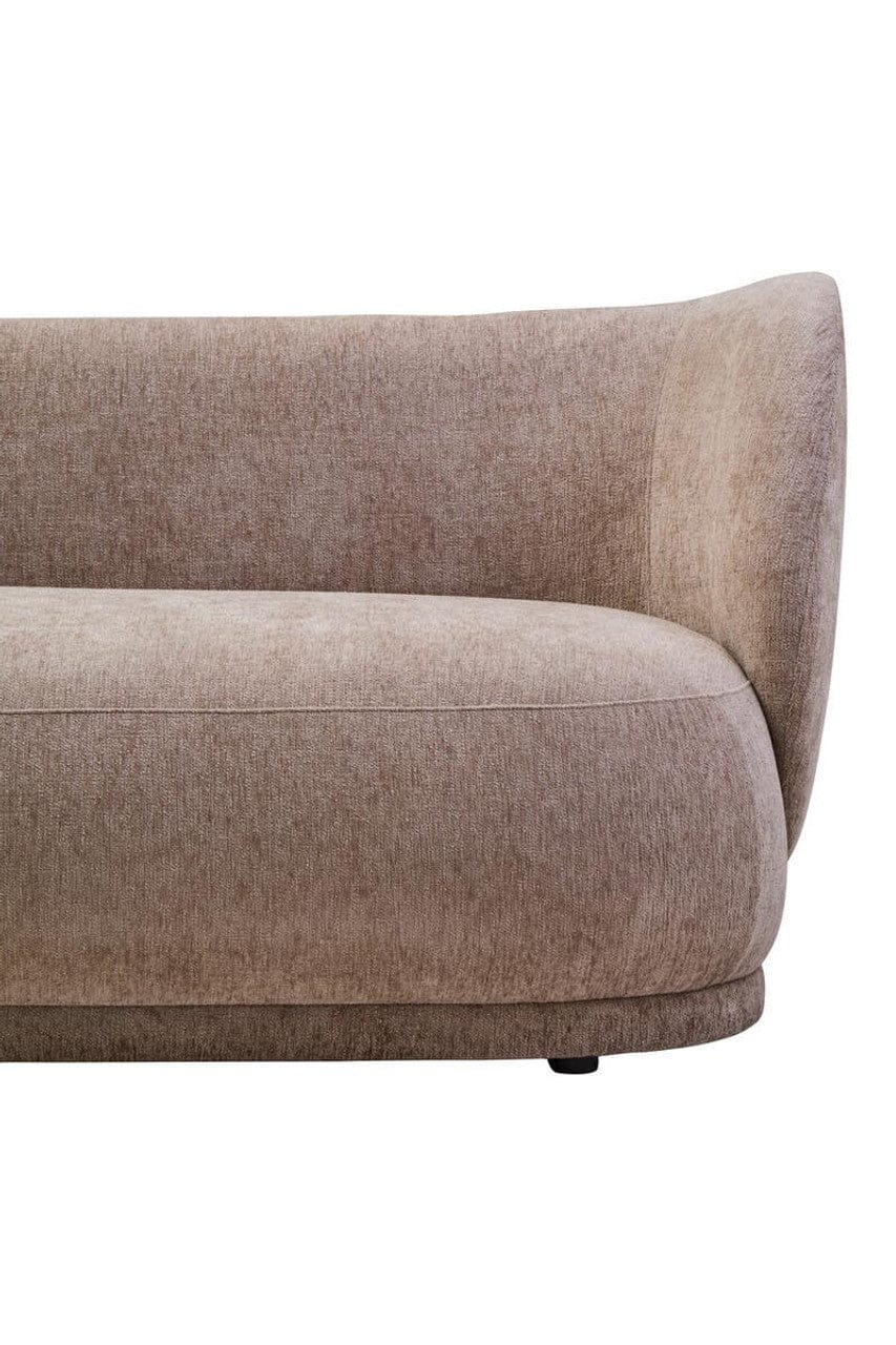 Noosa & Co. Living Delray Deep Stone Chenille Curved Three Seater Sofa House of Isabella UK