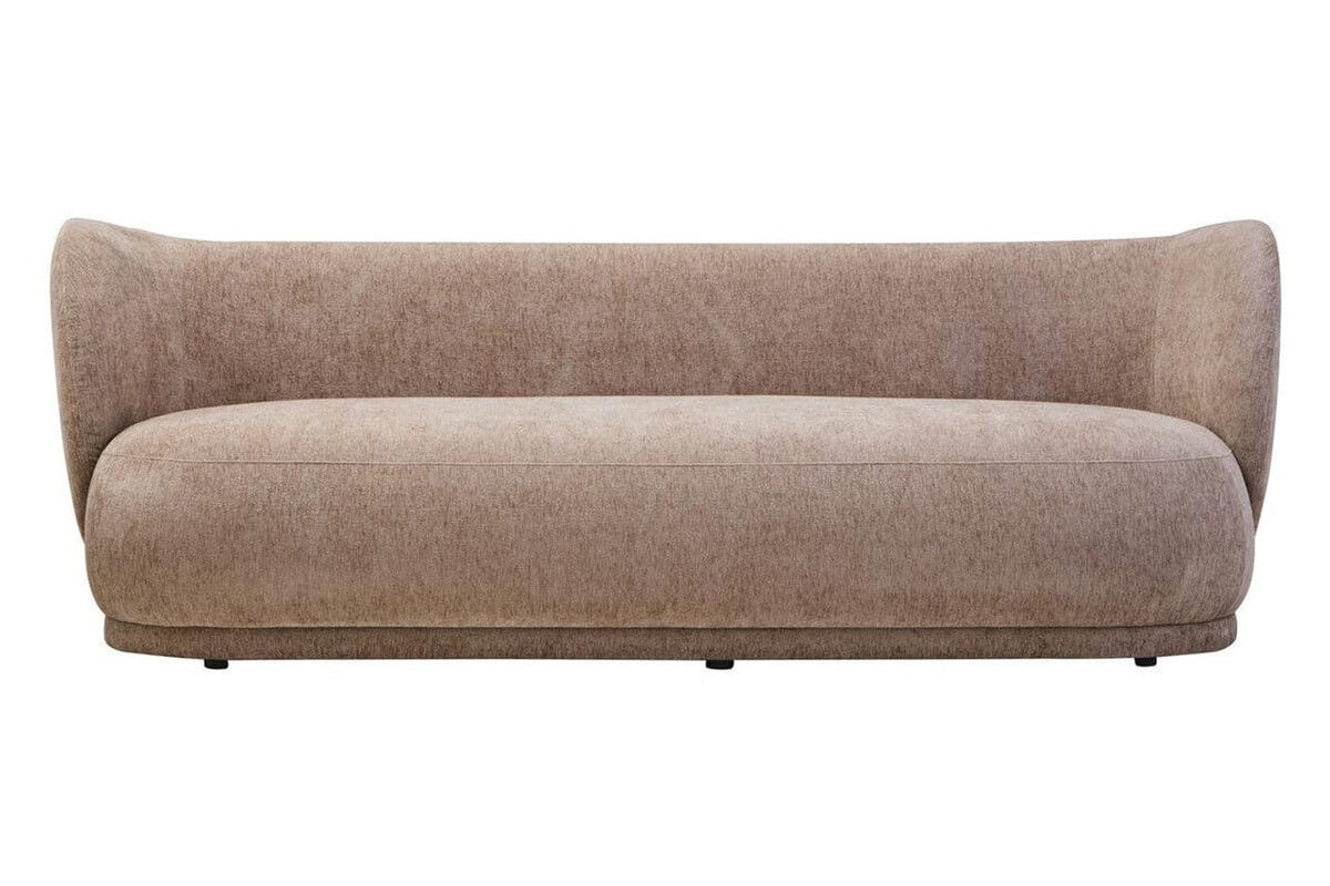Noosa & Co. Living Delray Deep Stone Chenille Curved Three Seater Sofa House of Isabella UK